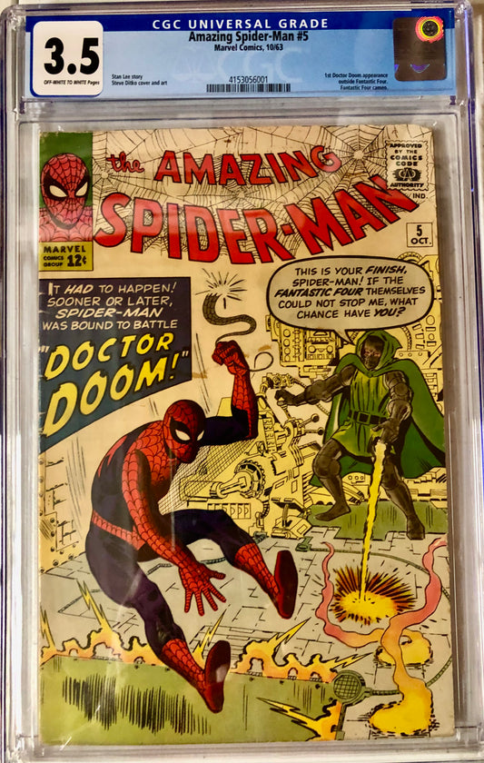 Amazing Spider-Man #5 (1963) CGC 3.5 Graded Comic Book front