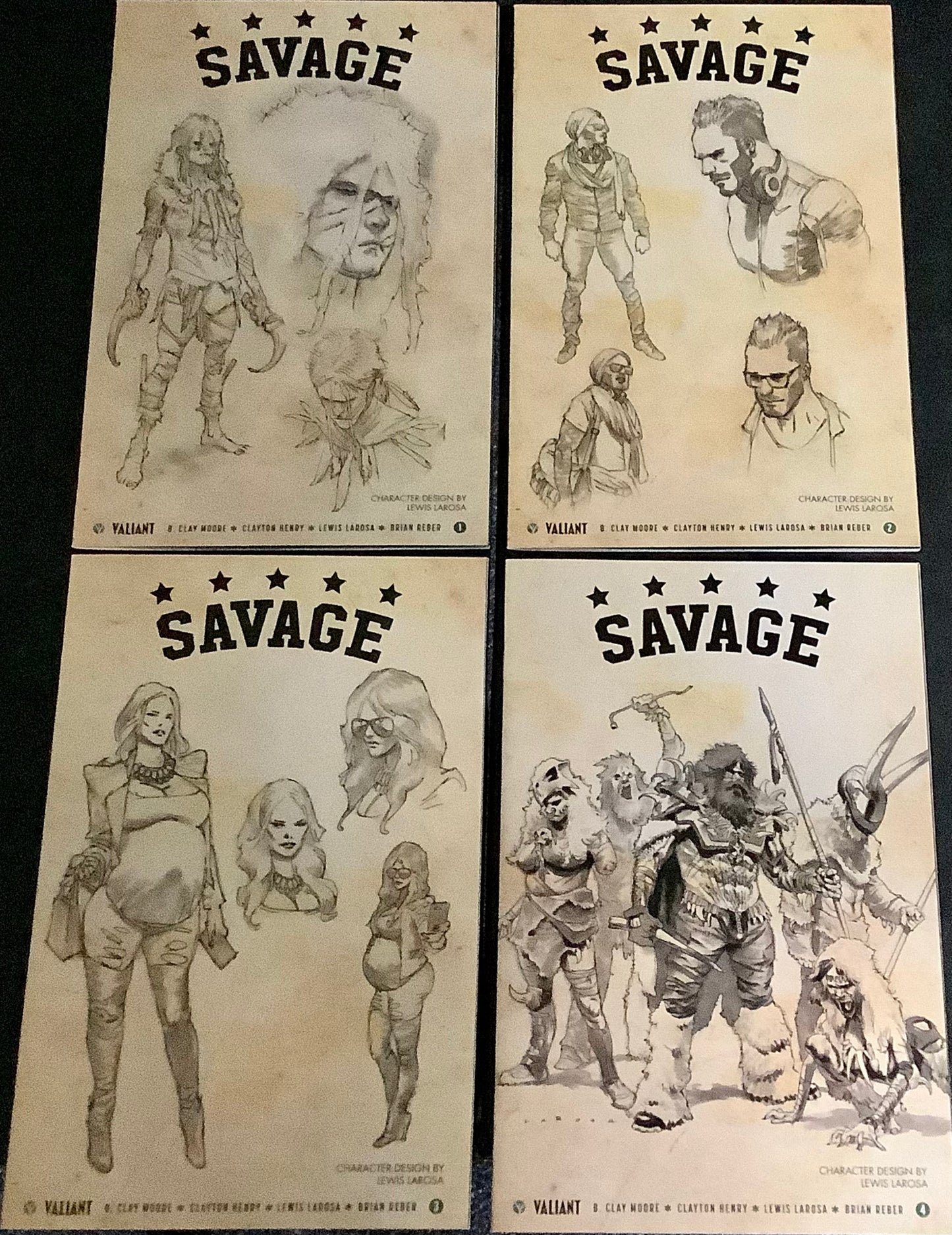 Savage #1 - 4 (2016) Complete 4x 1:10 R.I Design Variant Set