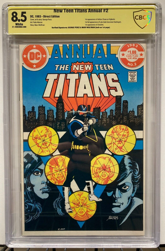 New Teen Titans Annual #2 (1982) CBCS 8.5 Verified Signatures - Wolfman & Perez