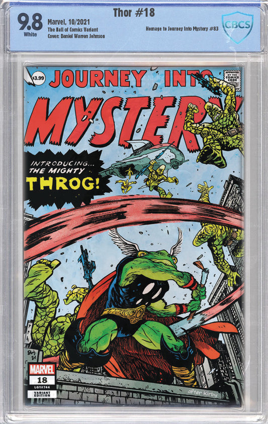 Thor #18 (2020) Daniel W Johnson Exclusive CBCS 9.8 Grade Throg/Journey into Mystery Homage
