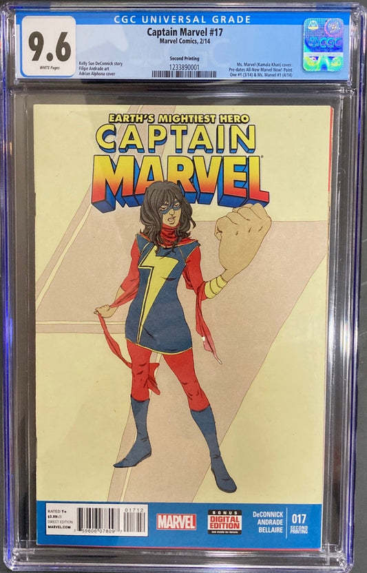 Captain Marvel #17 (2014) 2nd Print CGC 9.6 Graded Comic Book front