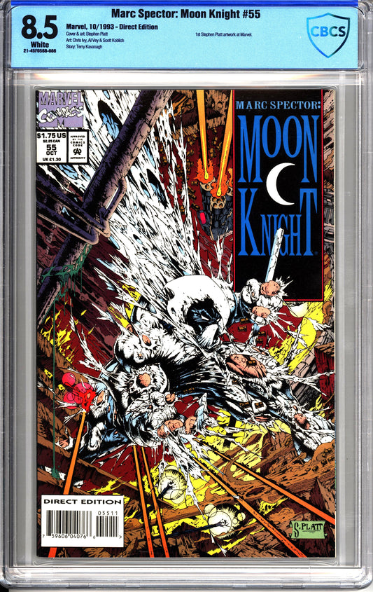 Marc Spector: Moon Knight #55 (1989) CBCS 8.5 Grade - 1st Splatt Marvel work