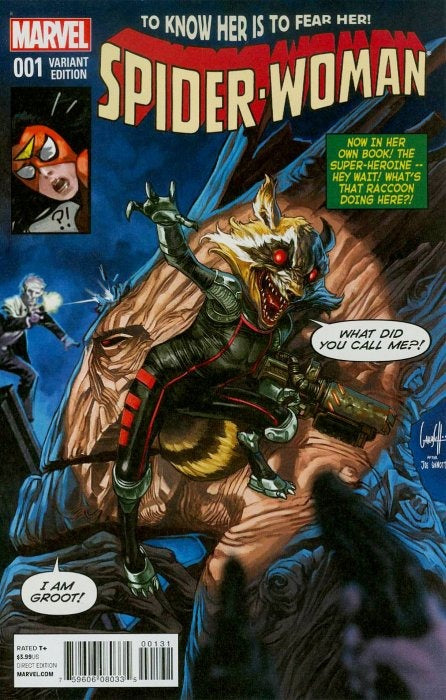 Spider-Woman (2015) #1 Rocket & Groot Variant