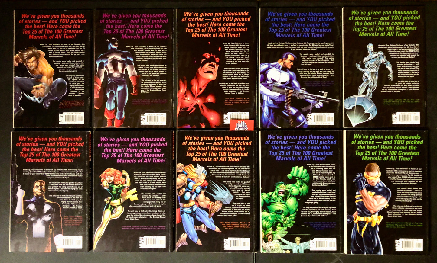 Marvel Comics Presents- The 100 Greatest Marvels of All Time Full 10x Set (2001)