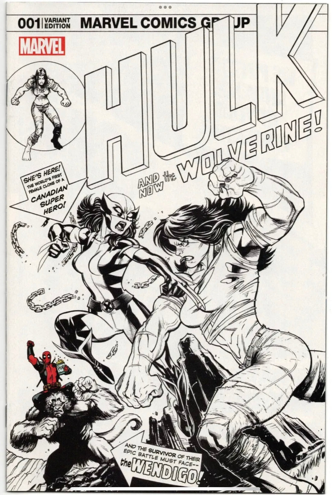 Hulk #1 (2017) Ed McGuiness Hall of Comics Exclusive (Cover B) B&W Sketch - Hulk 181 Homage Variant