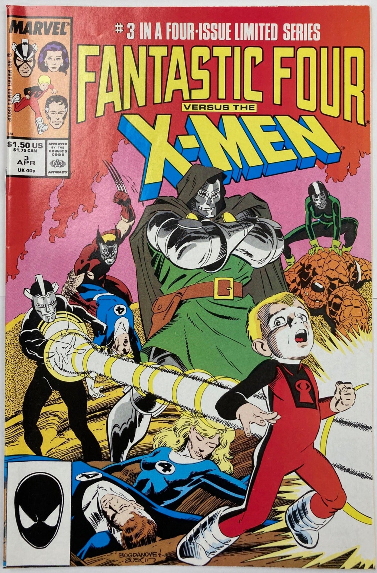 Les Quatre Fantastiques contre X-Men (1987) 4x Set