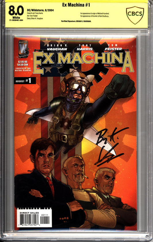Ex Machina #1 (2004) Signed Brian K. Vaughan - CBCS 8.0 Verified Signature