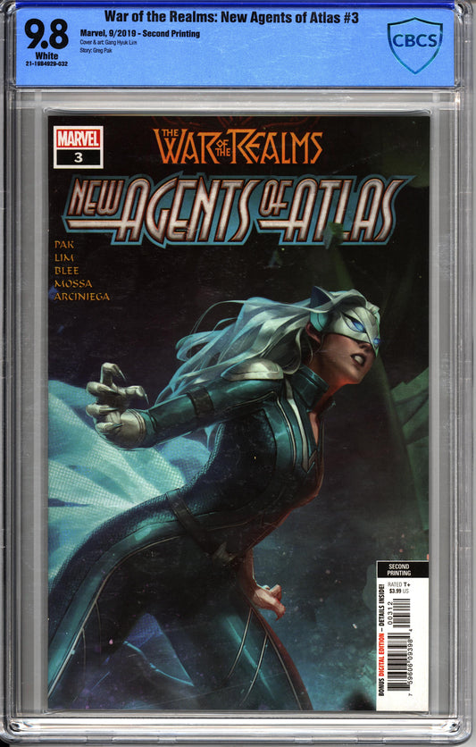War of the Realms: New Agents of Atlas #3 (2019) 2nd Print - CBCS 9.8 Grade w/New White Fox Cover
