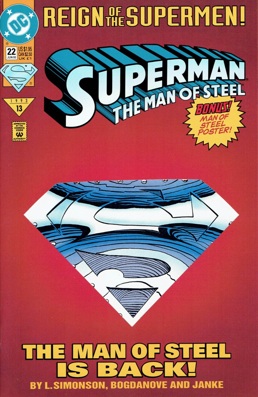 Superman: Man of Steel (1991) # 22 Couverture découpée