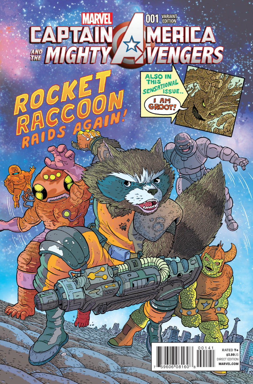 Captain America Mighty Avengers #1 - Rocket and Groot Variant