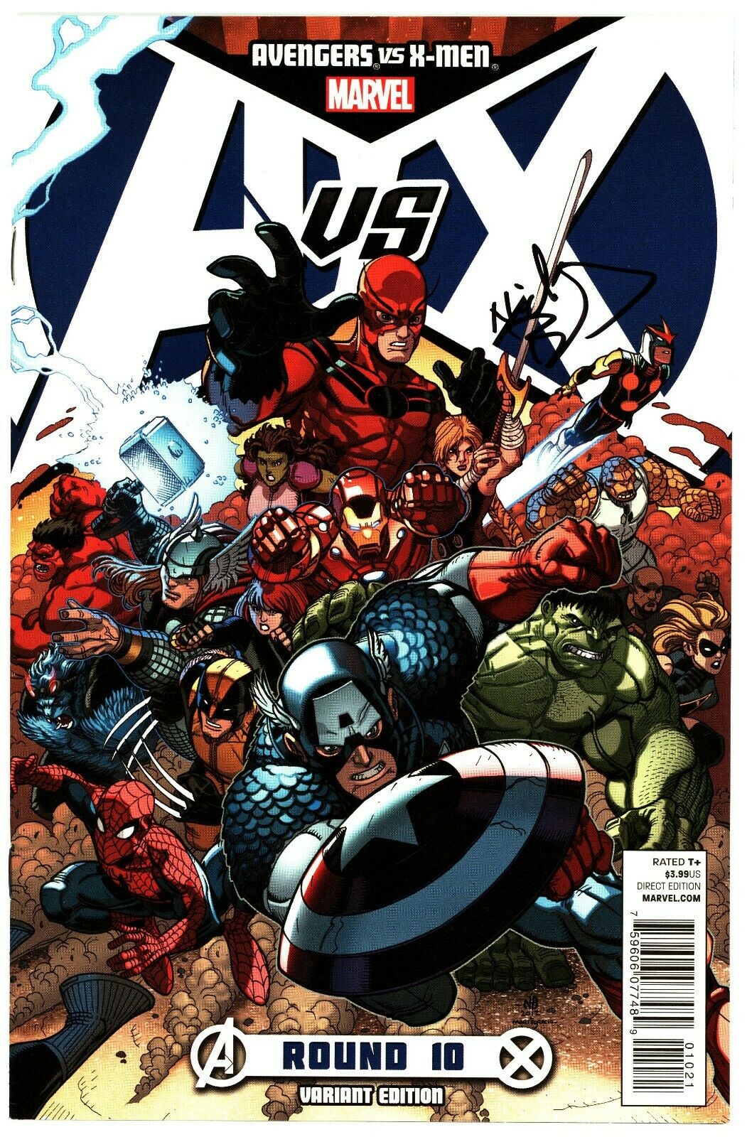 Avengers vs X-Men #10 - 1:100 Nick Bradshaw Variante Signée